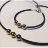 Naszyjnik i bransoletka ze stali i kauczuku
